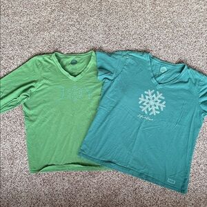Life is Good set of two Holiday Shirts women’s XL